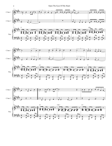 Open The Eyes Of My Heart Duet For C Instruments Page 2