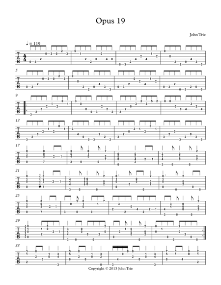 Opus 19 Guitar Tablature Page 2