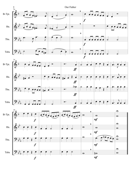 Our Father For Brass Quartet Tpt Hrn Trbn Tub Page 2