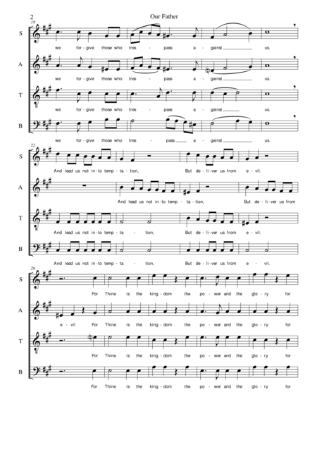 Our Father For Satb Including Doxology Page 2