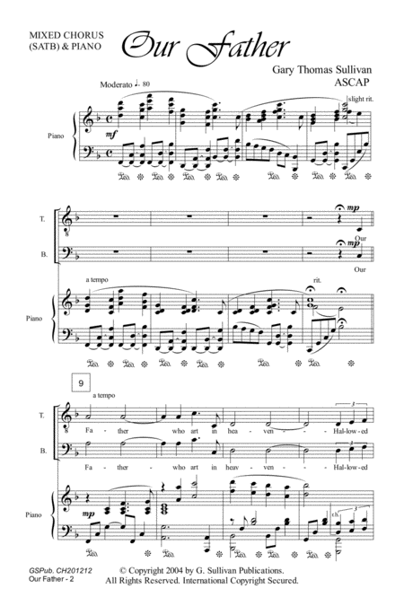 Our Father Mixed Chorus Satb With Piano Page 2