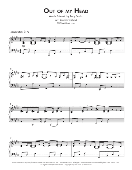 Out Of My Head Late Intermediate Piano Page 2