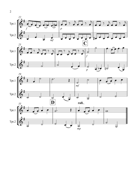 Over The Rainbow From The Wizard Of Oz For Trumpet Duet Page 2