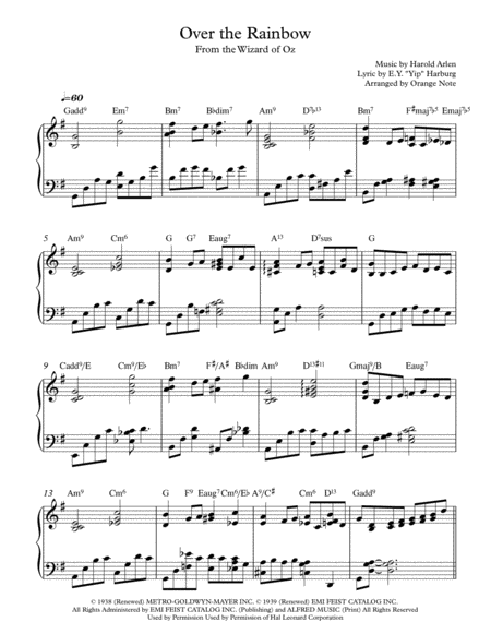 Over The Rainbow From The Wizard Of Oz Jazz Reharmonization Page 2