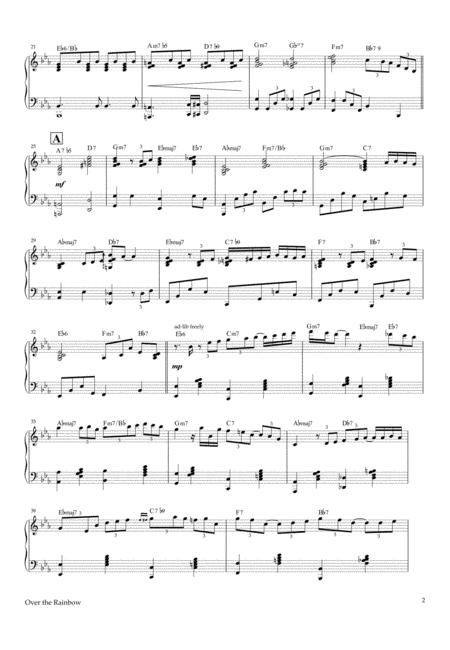 Over The Rainbow Jazz Solo Piano With Ad Lib Page 2