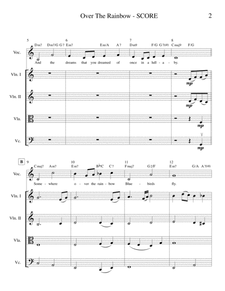 Over The Rainbow Vocal Rhythm String Quartet Page 2