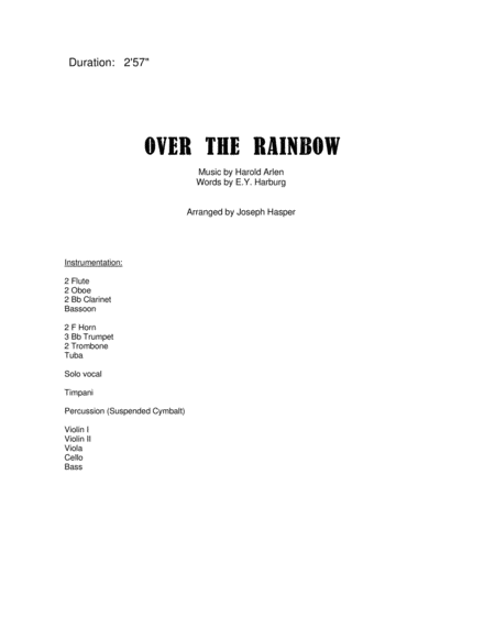 Over The Rainbow Vocal Solo And Orchestra Page 2