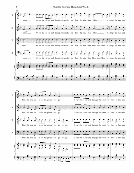 Over The River And Through The Woods For Satb Choir Page 2