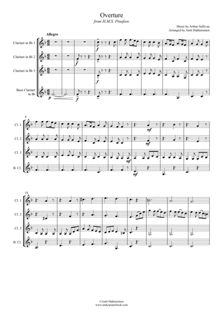 Overture From H Ms Pinafore Clarinet Quartet Page 2