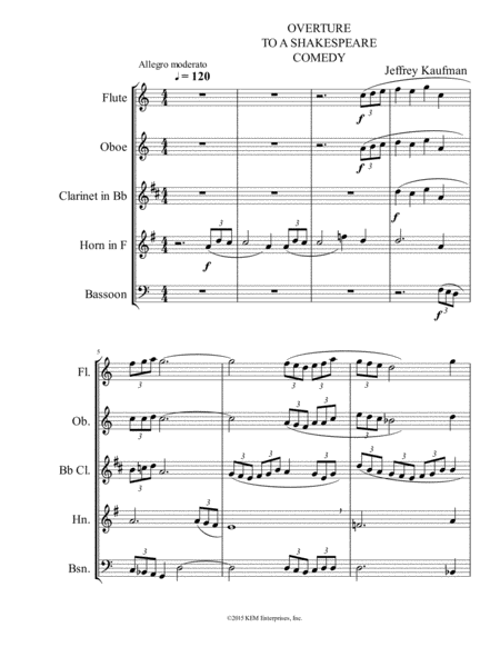 Overture To A Shakespeare Comedy For Woodwind Quintet Page 2