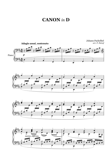 Pachelbel Canon In D Piano Solo Page 2