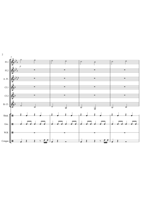 Pachelbels Cannon For Flute Clarinet Percussion Page 2