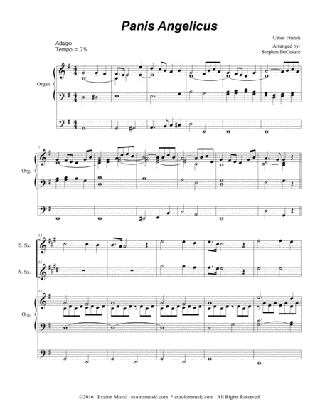 Panis Angelicus Duet For Soprano And Alto Saxophone Organ Accompaniment Page 2