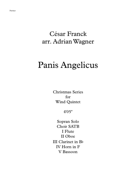 Panis Angelicus Wind Quintet Optional With Choir Arr Adrian Wagner Page 2
