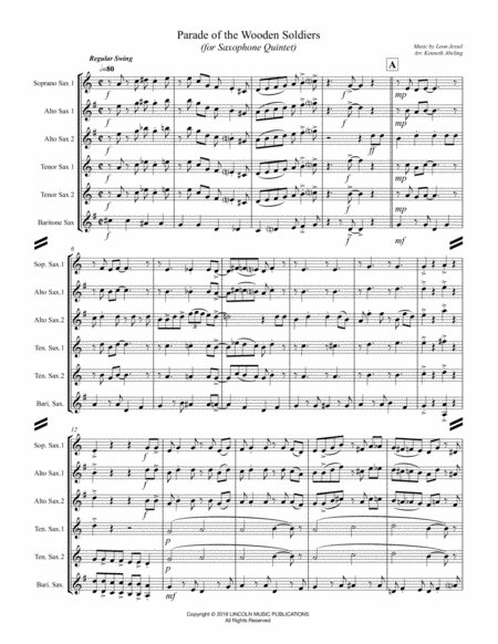 Parade Of The Wooden Soldiers For Saxophone Quintet Sattb Or Aattb Page 2