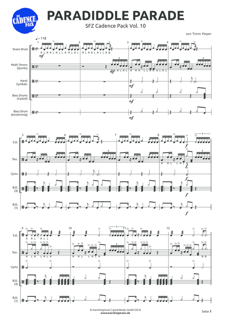 Paradiddle Parade Street Cadence Page 2