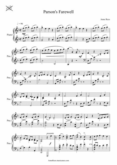 Parsons Farewell Arrangement For Piano With My Lady Cullen Page 2