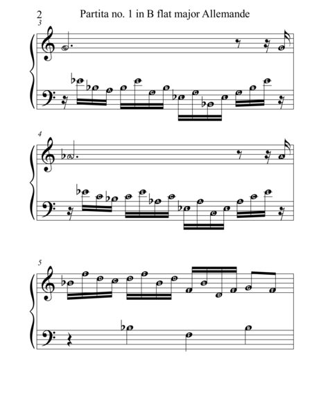 Partita No 1 In B Flat Major Allemande Page 2