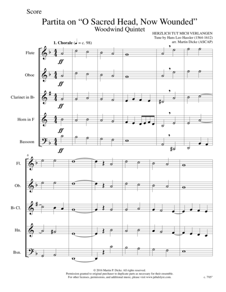 Partita On O Sacred Head Now Wounded Woodwind Quintet Page 2