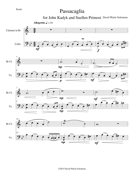 Passacaglia For Clarinet And Cello Page 2