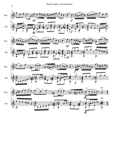Passepied With Variations For Soprano Recorder And Guitar Page 2