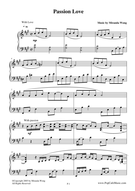 Passion Love Wedding Piano Music Page 2