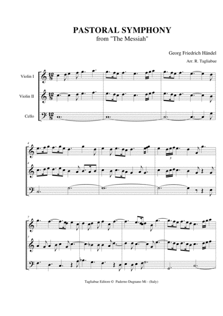 Pastoral Symphony From The Messiah Handel Arr For String Trio Page 2