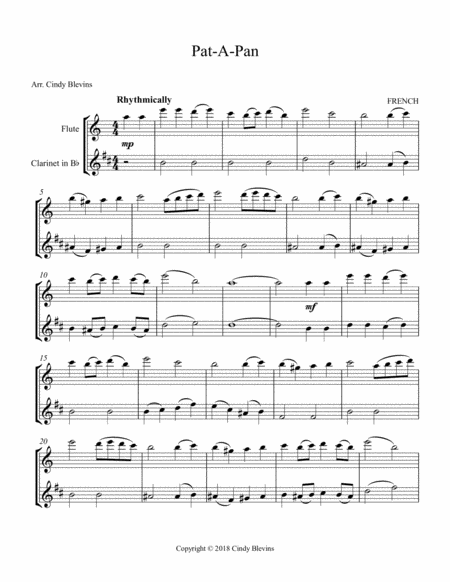 Pat A Pan Arranged For Flute And Bb Clarinet Page 2