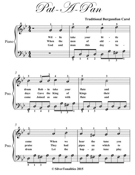 Pat A Pan Easy Piano Sheet Music Page 2