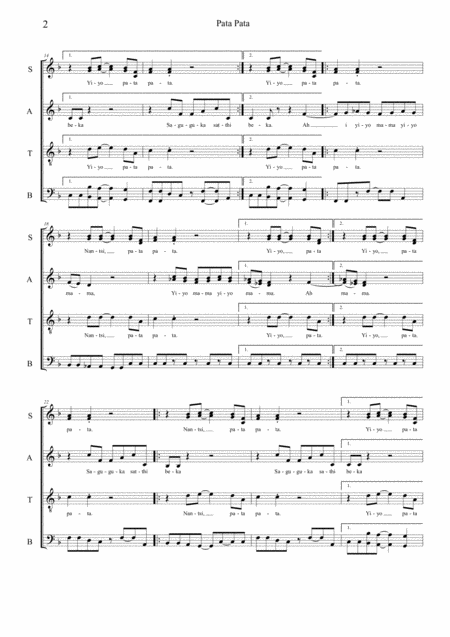 Pata Pata Satb With Beatboxing Page 2