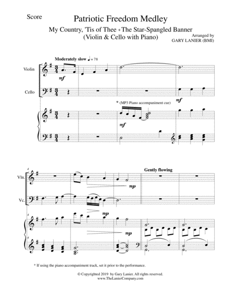 Patriotic Freedom Medley Violin And Cello With Piano Score And Parts Page 2