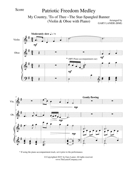 Patriotic Freedom Medley Violin And Oboe With Piano Score And Parts Page 2