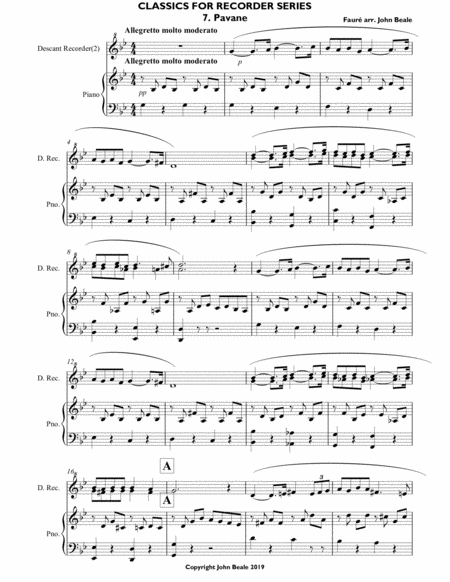 Pavane For 2 Descant Recorders Page 2