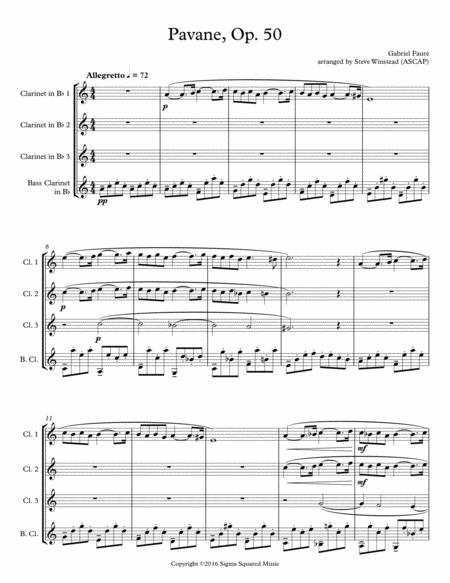 Pavane Op 50 For Clarinet Quartet Or Choir Page 2