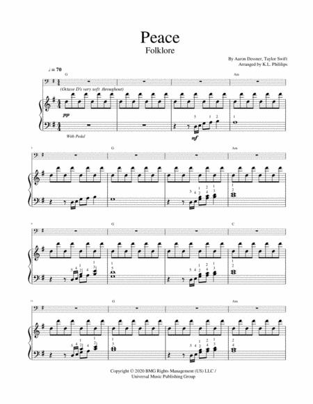 Peace Folklore Cello Solo With Piano Accompaniment Page 2