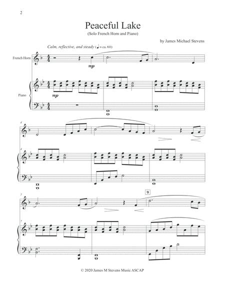 Peaceful Lake French Horn Piano Page 2