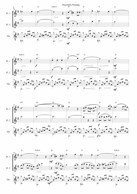 Peacefully Floating For 2 Flutes And Guitar Page 2