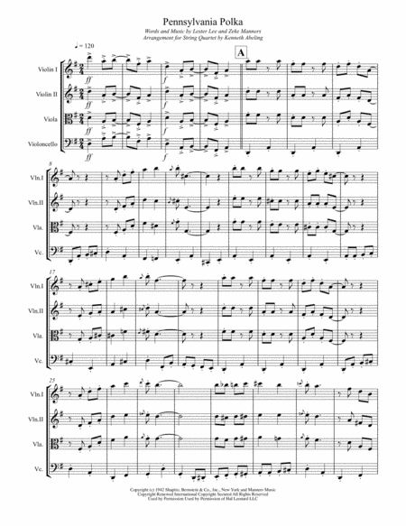 Pennsylvania Polka For String Quartet Page 2