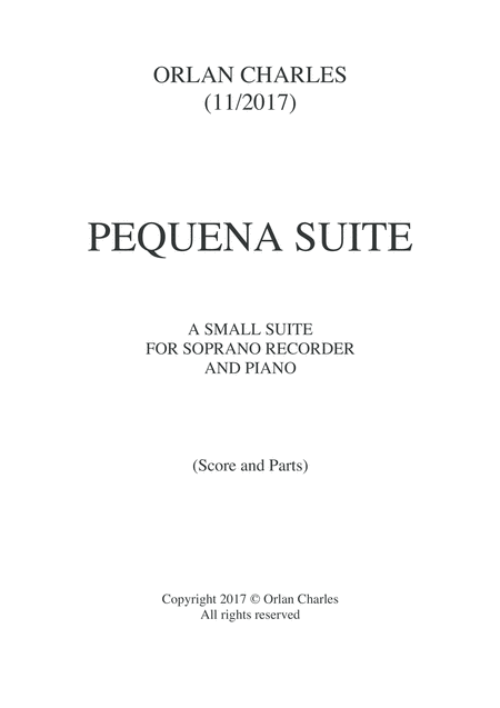 Pequena Suite A Small Suite For Soprano Recorder And Piano Page 2