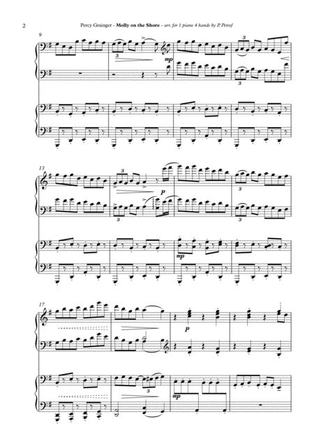 Percy Grainger Molly On The Shore 1 Piano 4 Hands Score Parts Page 2