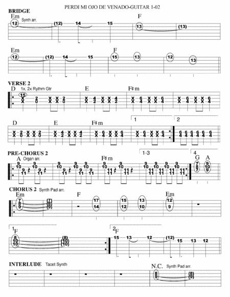 Perdi Mi Ojo De Venado Guitar Tab Page 2