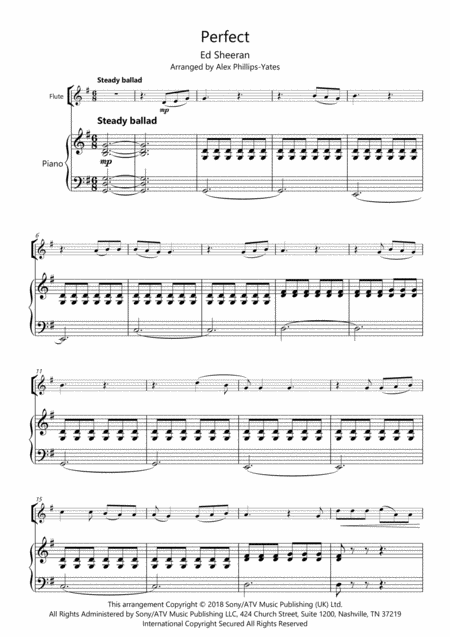 Perfect By Ed Sheeran Easy Flute And Piano In 3 Different Keys Page 2