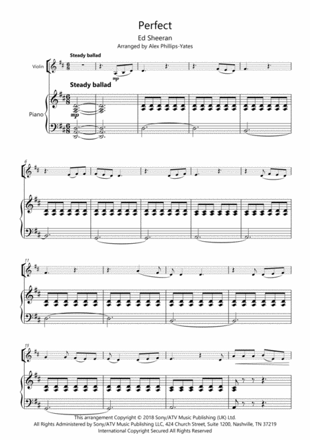 Perfect By Ed Sheeran Easy Violin And Piano In 3 Different Keys Page 2