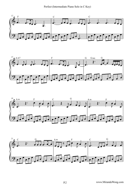 Perfect Easy Piano Solo In C Key With Chords Page 2