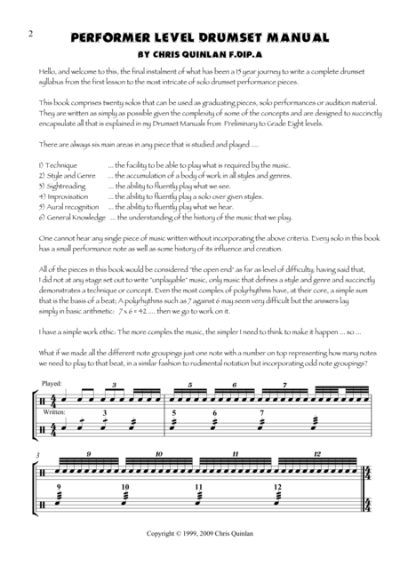 Performer Drumset Manual Page 2