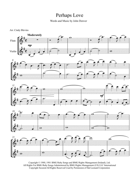 Perhaps Love Arranged For Flute And Violin Page 2