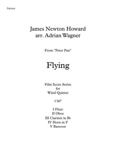 Peter Pan Flying James Newton Howard Wind Quintet Arr Adrian Wagner Page 2