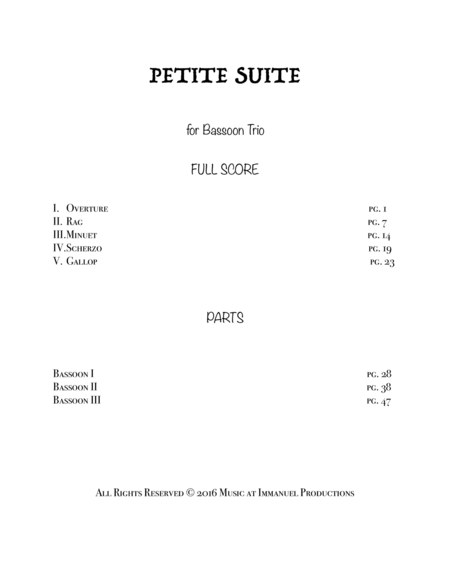 Petite Suite For Bassoon Trio Full Score With Parts Page 2