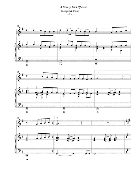 Phil Collins A Groovy Kind Of Love For Trumpet Piano Page 2