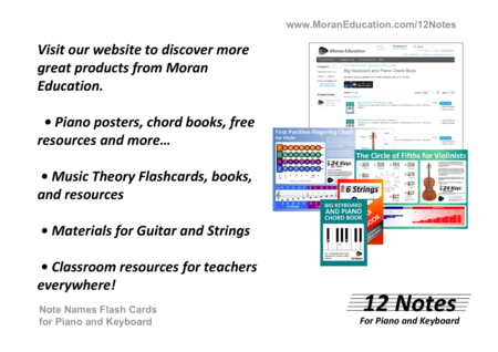 Piano And Keyboard Note Names Flash Cards Page 2